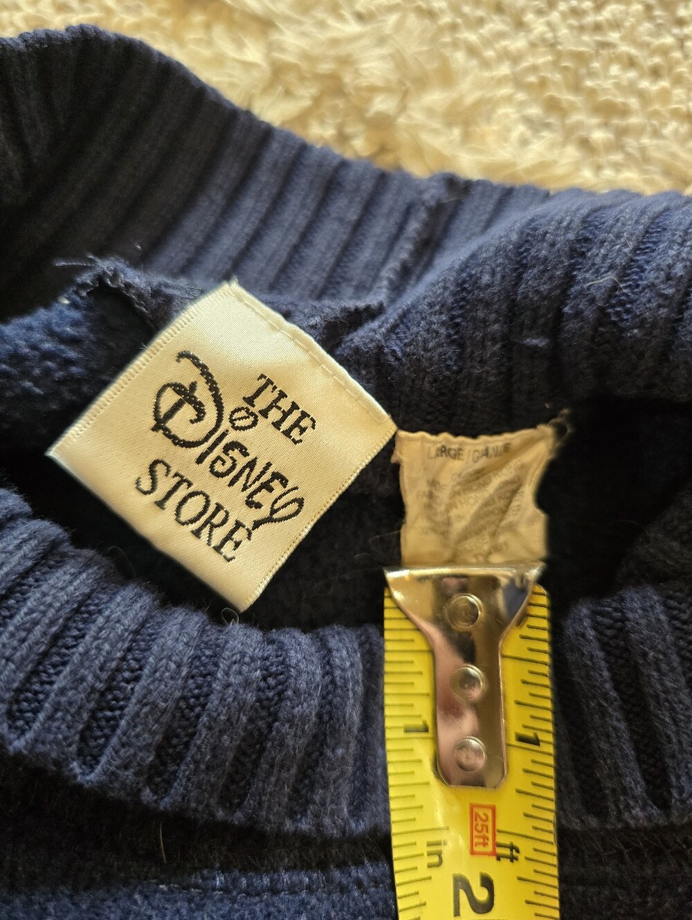 Disney Pooh’s Thoughtful Moments Sweater Size L Fleece Vintage 90’s Turtleneck - Picture 5 of 7